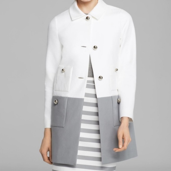 kate spade Jackets & Blazers - (Sold) Kate Spade NWT White & Gray Pea Coat